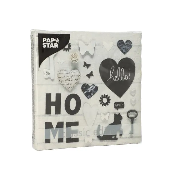 Servietten, 3-lagig 1/4-Falz 33 x 33 cm "Home" - Bild 2