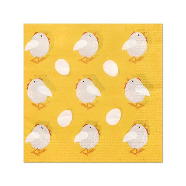 Servietten, 3-lagig 1/4-Falz 33 x 33 cm "Kycklingar" - Bild 1