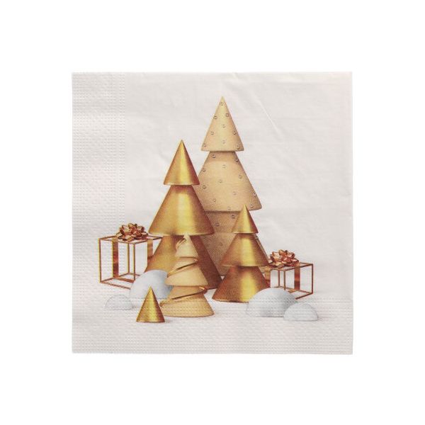 Servietten, 3-lagig 1/4-Falz 33 x 33 cm "Scene de Noel" - Bild 1