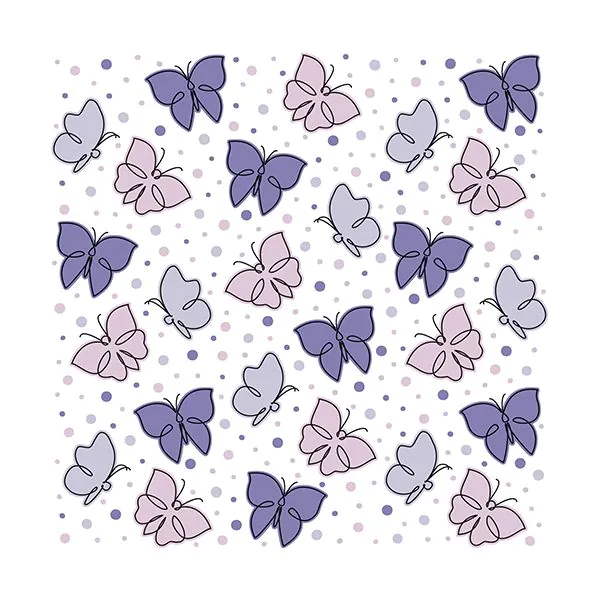 Servietten, 3-lagig 1/4-Falz 33 x 33 cm lila "Papillons" - Bild 1