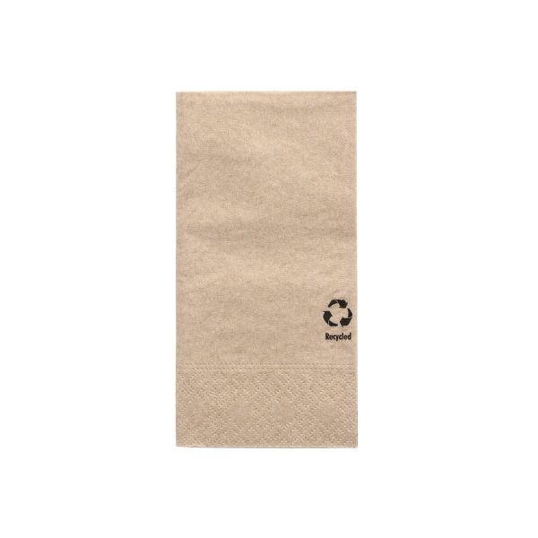 Servietten, 3-lagig 1/8-Falz 33 x 33 cm natur aus recyceltem Papier - Bild 1