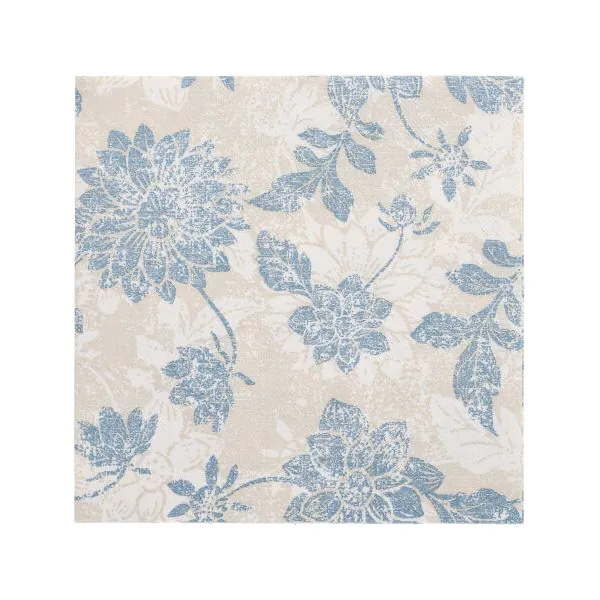 Servietten "ROYAL Collection" 1/4-Falz 40 x 40 cm arktikblau "Flowers" - Bild 1