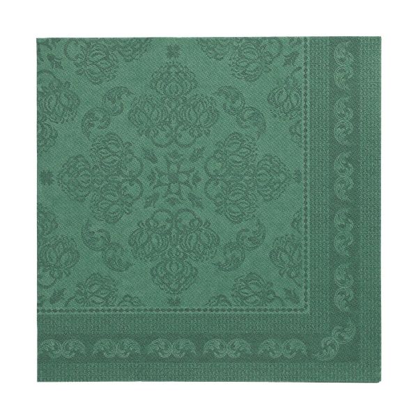 Servietten "ROYAL Collection" 1/4-Falz 40 x 40 cm dunkelgrün "Arabesque" - Bild 1