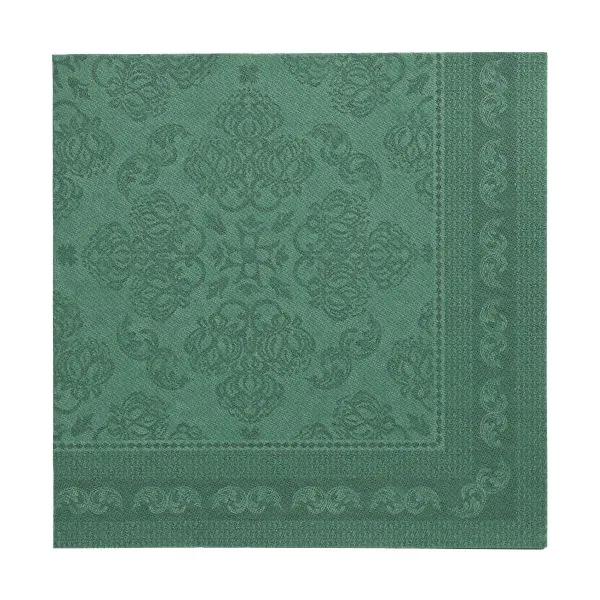 Servietten "ROYAL Collection" 1/4-Falz 40 x 40 cm dunkelgrün "Arabesque" - Bild 1