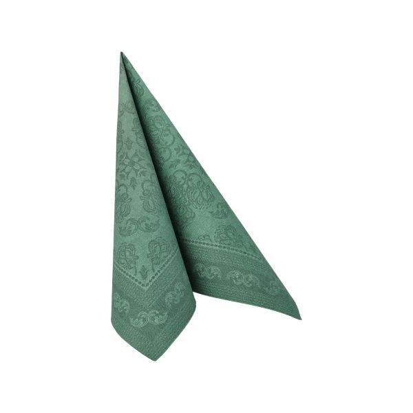 Servietten "ROYAL Collection" 1/4-Falz 40 x 40 cm dunkelgrün "Arabesque" - Bild 2