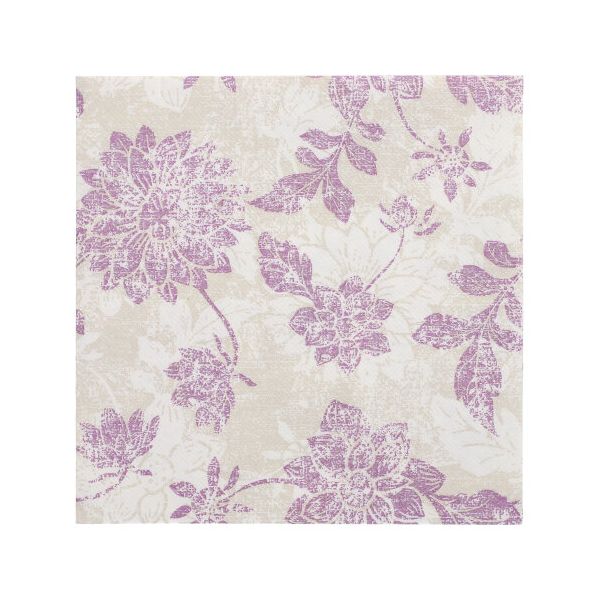Servietten "ROYAL Collection" 1/4-Falz 40 x 40 cm lila "Flowers" - Bild 1