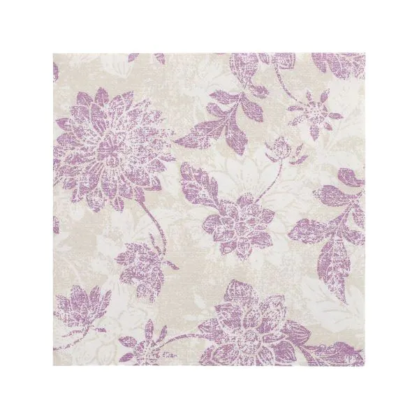 Servietten "ROYAL Collection" 1/4-Falz 40 x 40 cm lila "Flowers" - Bild 1