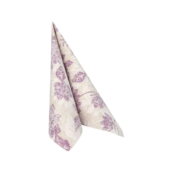Servietten "ROYAL Collection" 1/4-Falz 40 x 40 cm lila "Flowers" - Bild 2