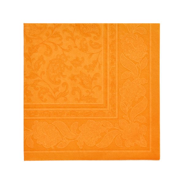 Servietten, "ROYAL Collection" 1/4-Falz 40 x 40 cm orange "Ornaments" - Bild 1