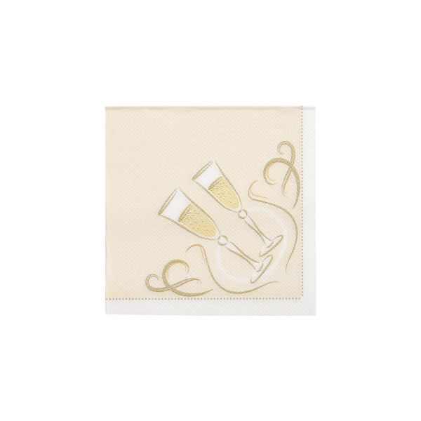 Servietten, gold "ROYAL Collection" 1/4-Falz 25 x 25 cm "Festive Moments" - Bild 1