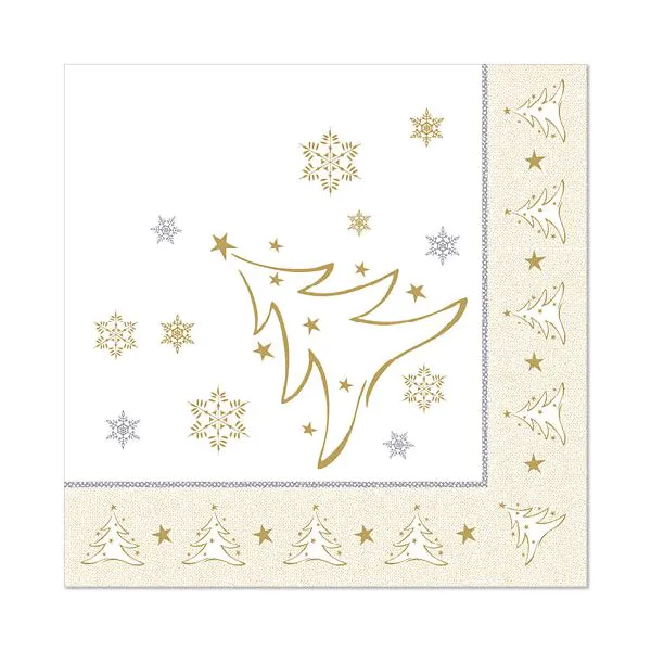 Servietten, gold "ROYAL Collection" 1/4-Falz 40 x 40 cm "X-Mas Elegance" - Bild 1