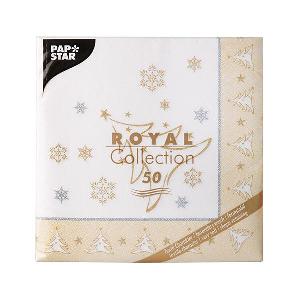 Servietten, gold "ROYAL Collection" 1/4-Falz 40 x 40 cm "X-Mas Elegance" - Bild 2