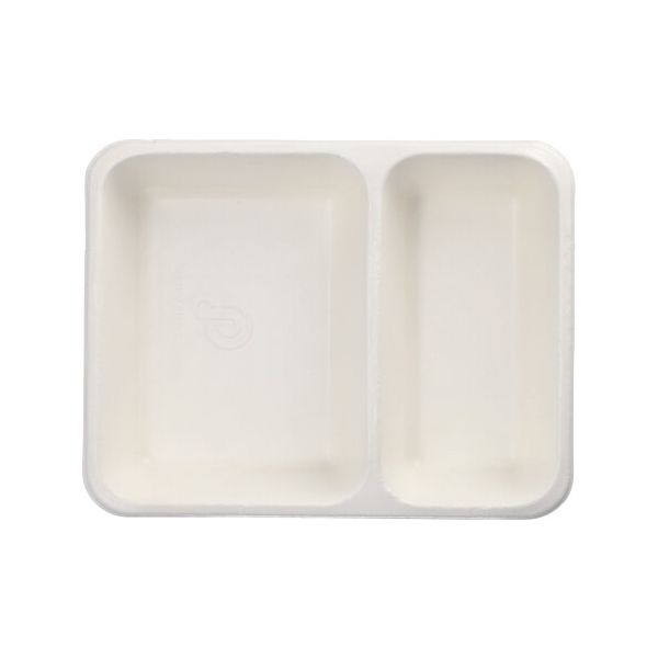 Siegelschalen aus Zuckerrohr, 2-geteilt, 1200 ml, 22,7 x 17,8 cm - Bild 1