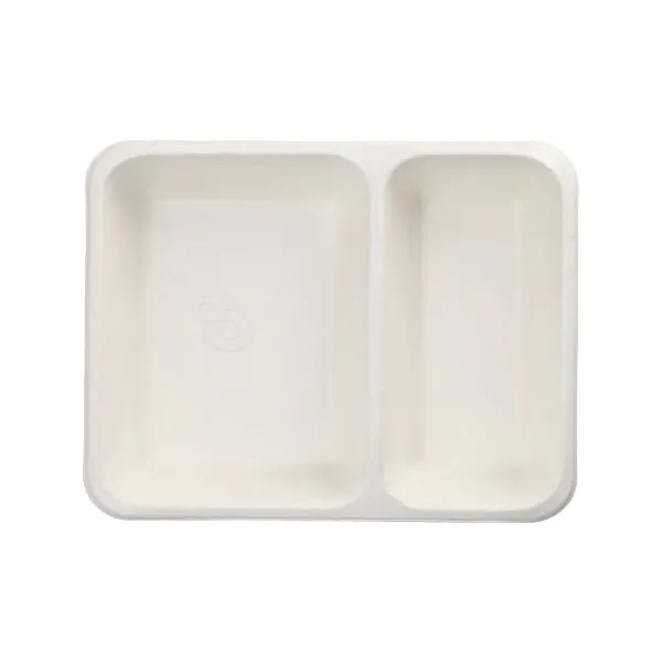 Siegelschalen aus Zuckerrohr, 2-geteilt, 1200 ml, 22,7 x 17,8 cm - Bild 1