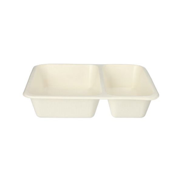 Siegelschalen aus Zuckerrohr, 2-geteilt, 1200 ml, 22,7 x 17,8 cm - Bild 3