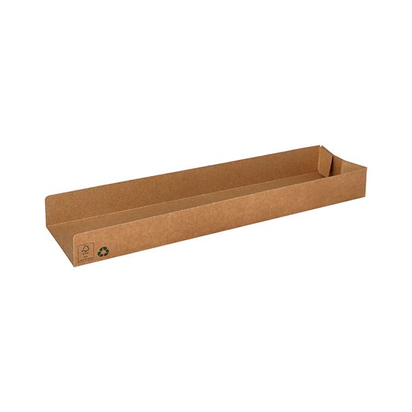 Snacktrays, Pappe "pure" 7,5 x 28,5 cm braun "100% Fair" - Bild 1