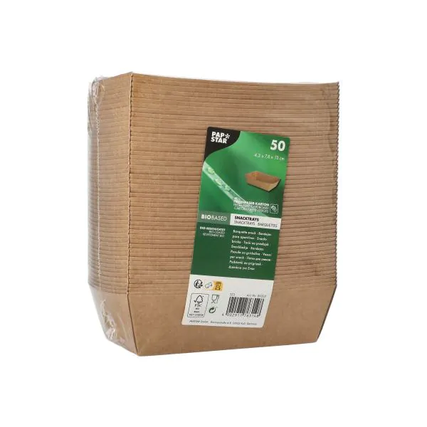 Snacktrays aus Pappe "pure" 10 x 15 cm braun - Bild 2