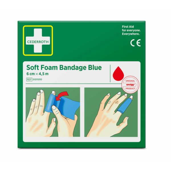 Soft Bandage "Cederroth",  4,5 m x 6 cm, blau
 - Bild 1