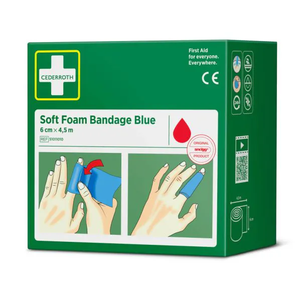 Soft Bandage "Cederroth",  4,5 m x 6 cm, blau
 - Bild 4