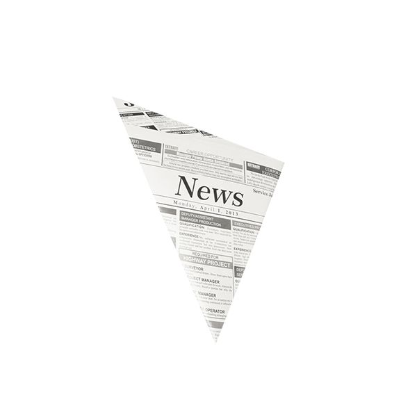 Spitztüten, Pergamentersatz, fettdicht, Füllinhalt 125 g, gefädelt, 19 x 19 x 27 cm "Newsprint" - Bild 1