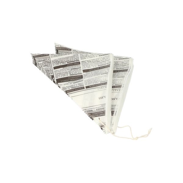 Spitztüten, Pergamentersatz, fettdicht, Füllinhalt 125 g, gefädelt, 19 x 19 x 27 cm "Newsprint" - Bild 4