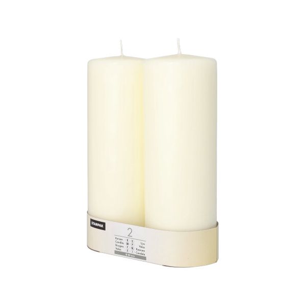 Stumpenkerzen elfenbein "Ivory" Ø 80 mm · 220 mm mit Flachkopf - Bild 1