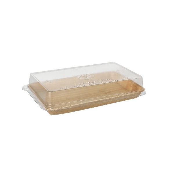 Sushi-Schalen aus Palmblatt eckig 200 ml 22 x 14,2 cm natur mit rPET Deckel "Kombipack" - Bild 1 Sushi-Schalen aus Palmblatt eckig 200 ml 22 x 14,2 cm natur mit rPET Deckel "Kombipack" - Bild 1