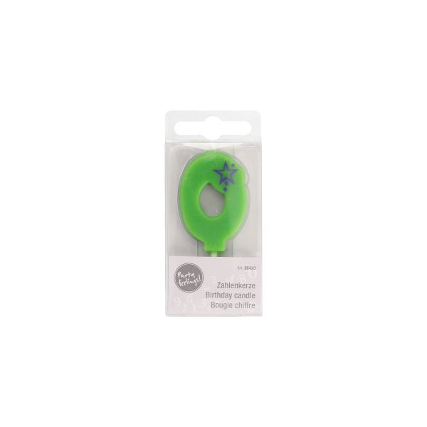 Zahlenkerzen Mini 6,8 cm grün "0" - Bild 2