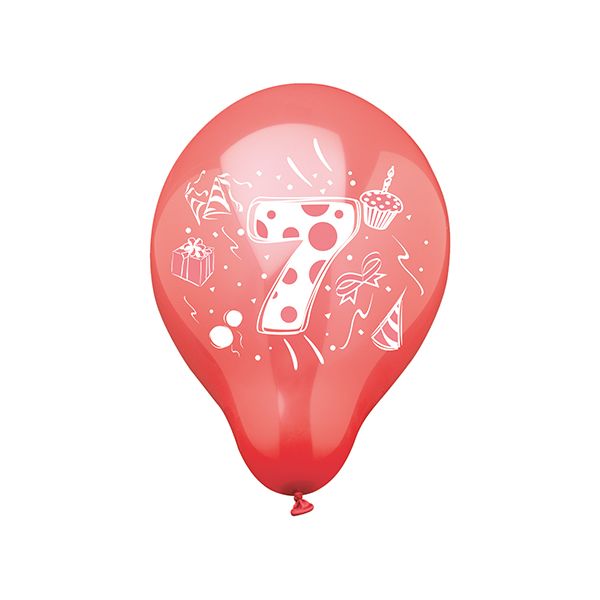 Zahlenluftballons Ø 25 cm farbig sortiert "7" - Bild 1
