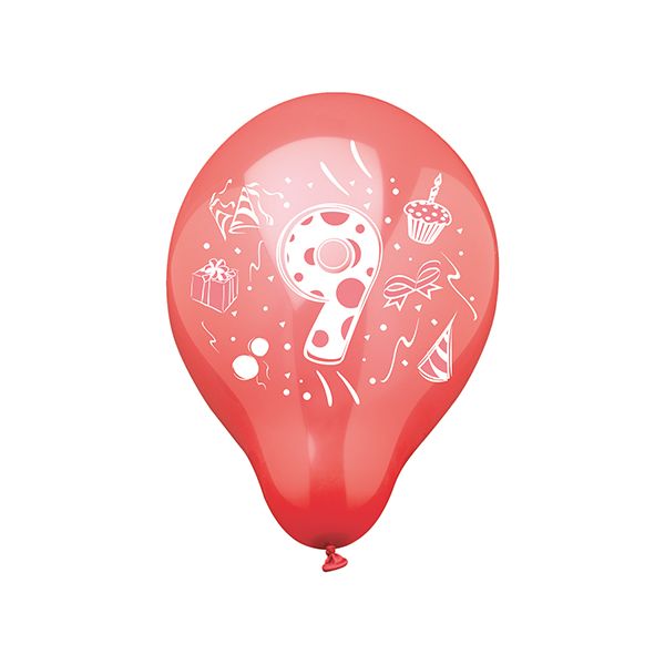 Zahlenluftballons Ø 25 cm farbig sortiert "9" - Bild 1