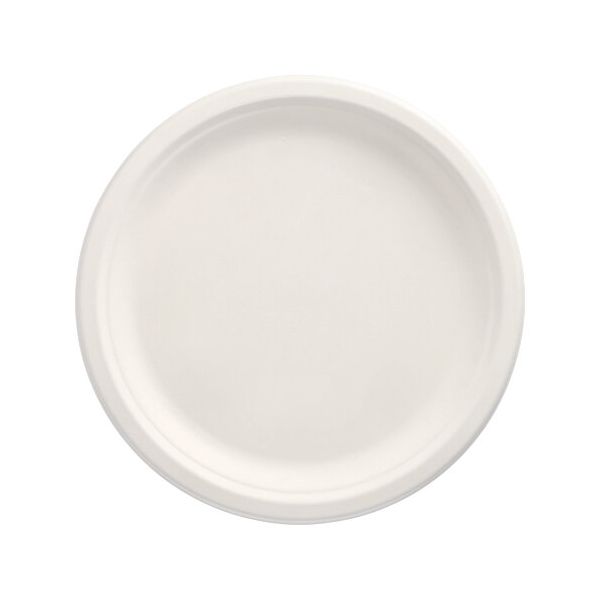 Zuckerrohr Teller, "pure" ungeteilt Ø 26 cm weiss - Bild 1