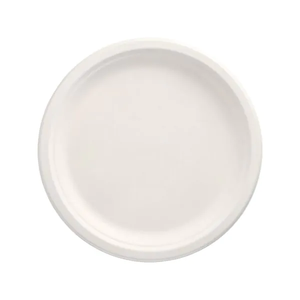 Zuckerrohr Teller, "pure" ungeteilt Ø 26 cm weiss - Bild 1