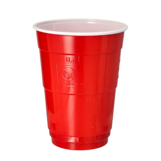 Rode bierbekers PS 0,4 l Ø 9,5 cm · 12 cm red cups voor beer pong 1