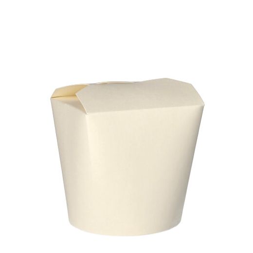 Bio kartonnen pasta-boxen "pure" 750 ml 10 cm x 10 cm x 8,5 cm wit, takeaway noodleboxen, FSC®-gecertificeerd 1