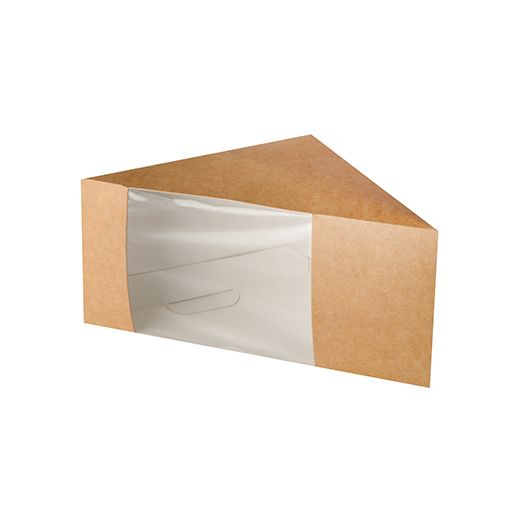 Kartonnen sandwichboxen met venster van PLA "pure" 12,3 cm x 12,3 cm x 8,2 cm bruin 1
