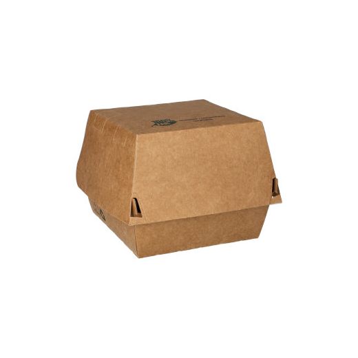 Hamburgerbox, karton, FSC 10,5 c 10,5 cm bruin "100% Fair" 1