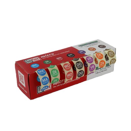 HACCP stickers met "WEG OP" in dispenser met 700 afwasbare stickers Daymark Ø 1,9 cm  1