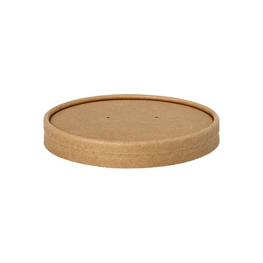 Deksel voor soep cup, karton rond Ø 11,5 cm · 1,6 cm bruin 1