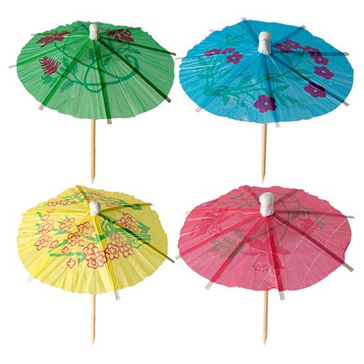 Decoprikkers 10 cm assorti kleuren "Parapluutjes" 1
