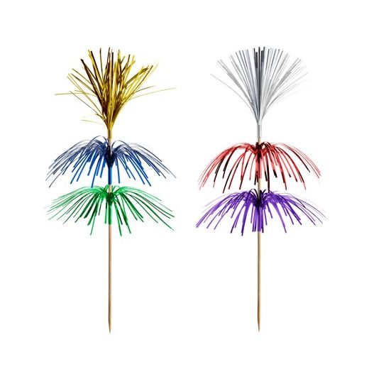 Decoprikkers 18 cm verschillende kleuren "Vuurwerk" 3-laags 1
