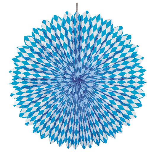 Decoratiewaaier, honeycomb Ø 75 cm "Beiers blauw" brandvertagend 1