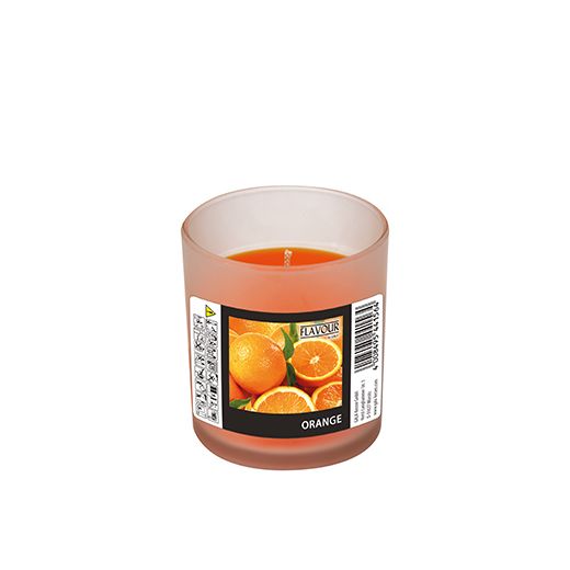 "Flavour by GALA" Geurkaars in glas Ø 70 mm · 77 mm oranje - Orange "Indro" 1