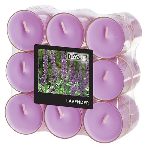 Geurende theelichtjes, geurtheelichten "Flavour" Ø 38 mm · 24 mm violet - geur lavendel 1