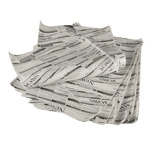 Inpakpapier, perkament papier 35 cm x 25 cm "Newsprint" vetdicht(1 kg) 1