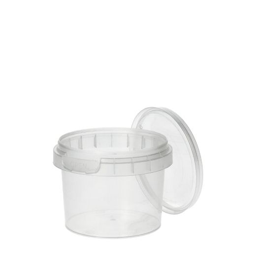 Delicatessen cup, PP rond 120 ml Ø 6,9 cm · 5,1 cm transparant met tamper-proof sluiting 1