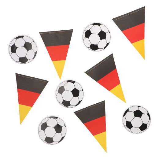 Papieren vlaggenlijn met Duitse vlag / voetbal 3 m 1