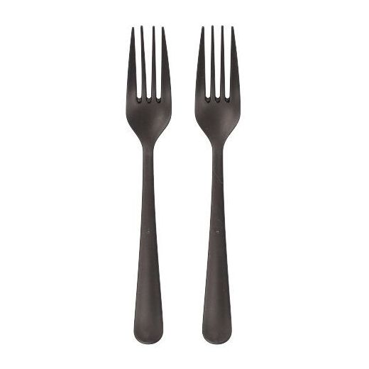 Herbruikbare vorken van PP-MF 19 cm zwart, extra stabilele vork reusable in dispenserdoos 1