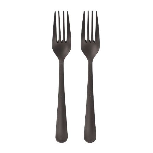 Herbruikbare vorken van PP-MF 19 cm zwart "Gaia" extra stabiele vork reusable in dispenserdoos 1