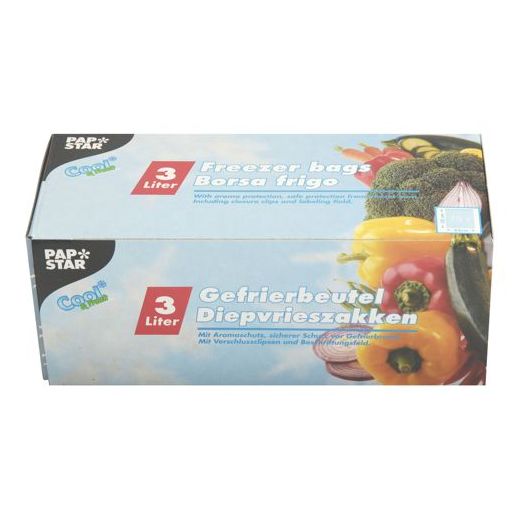 Diepvrieszakjes, LLDPE 3 l 32 cm x 25 cm helder in vouwdoos 1