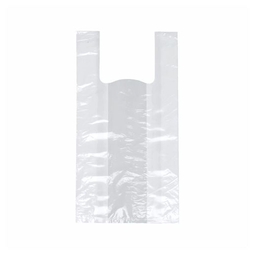 Hemddraagtassen, HDPE 48 cm x 22 cm x 12 cm, transparant, knoopzak 1